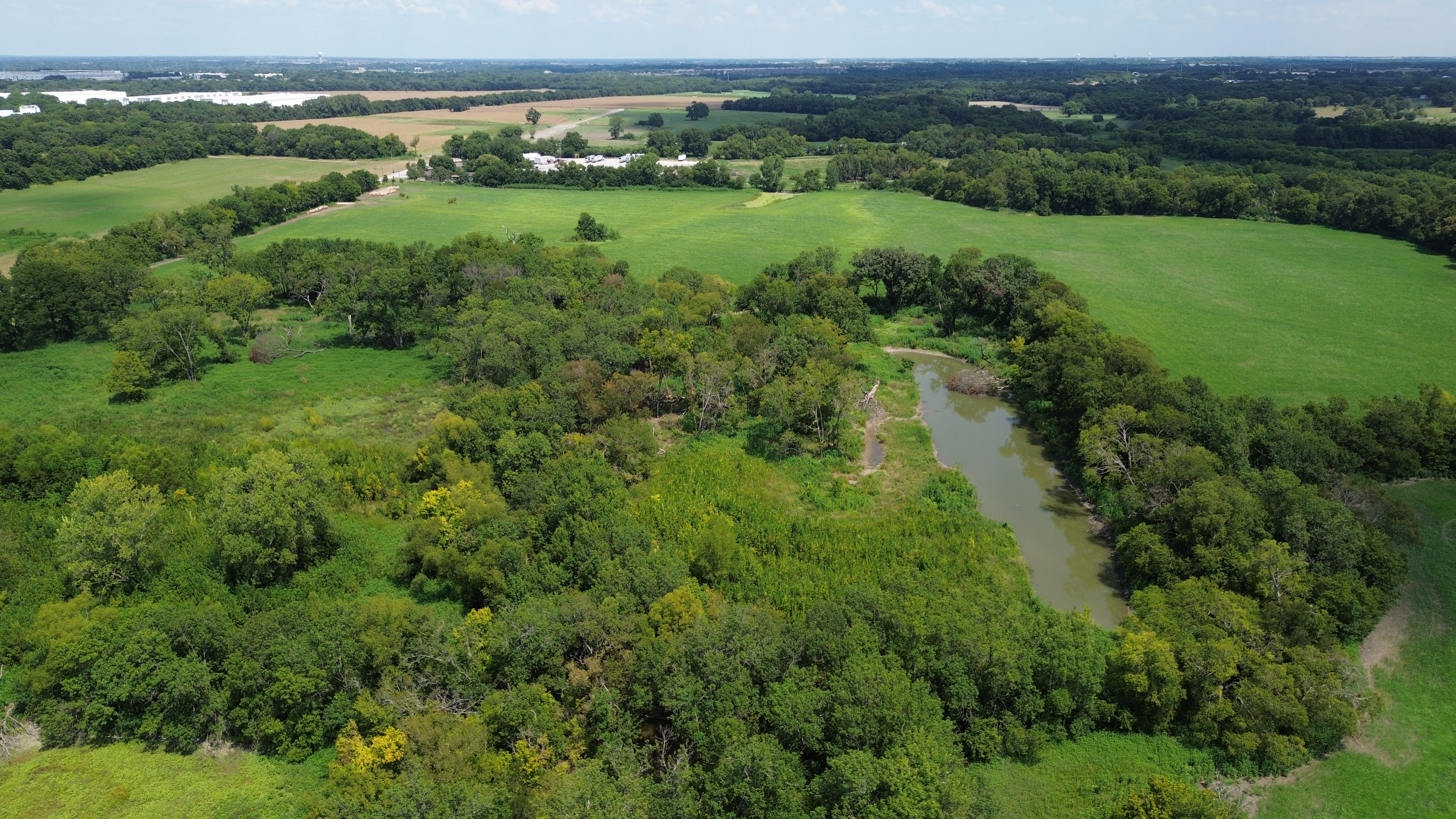 The oxbow pond viewed from the north